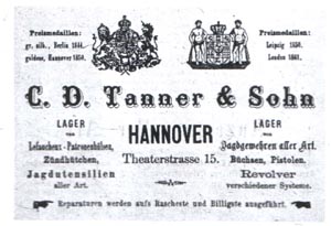 Firmensignatur C. D. Tanner & Sohn, 1854